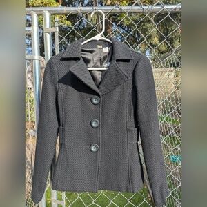 Black Textured Trench Coat